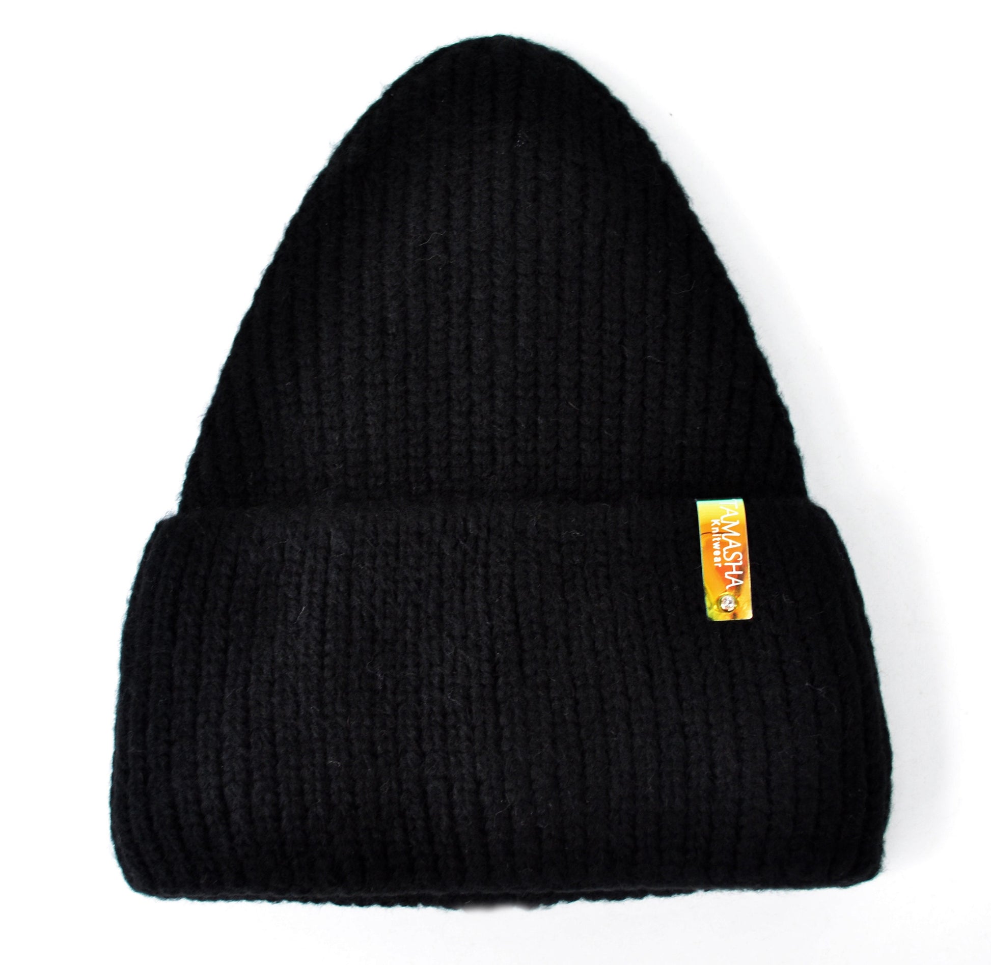 Wool Knitted Hat for Women Black