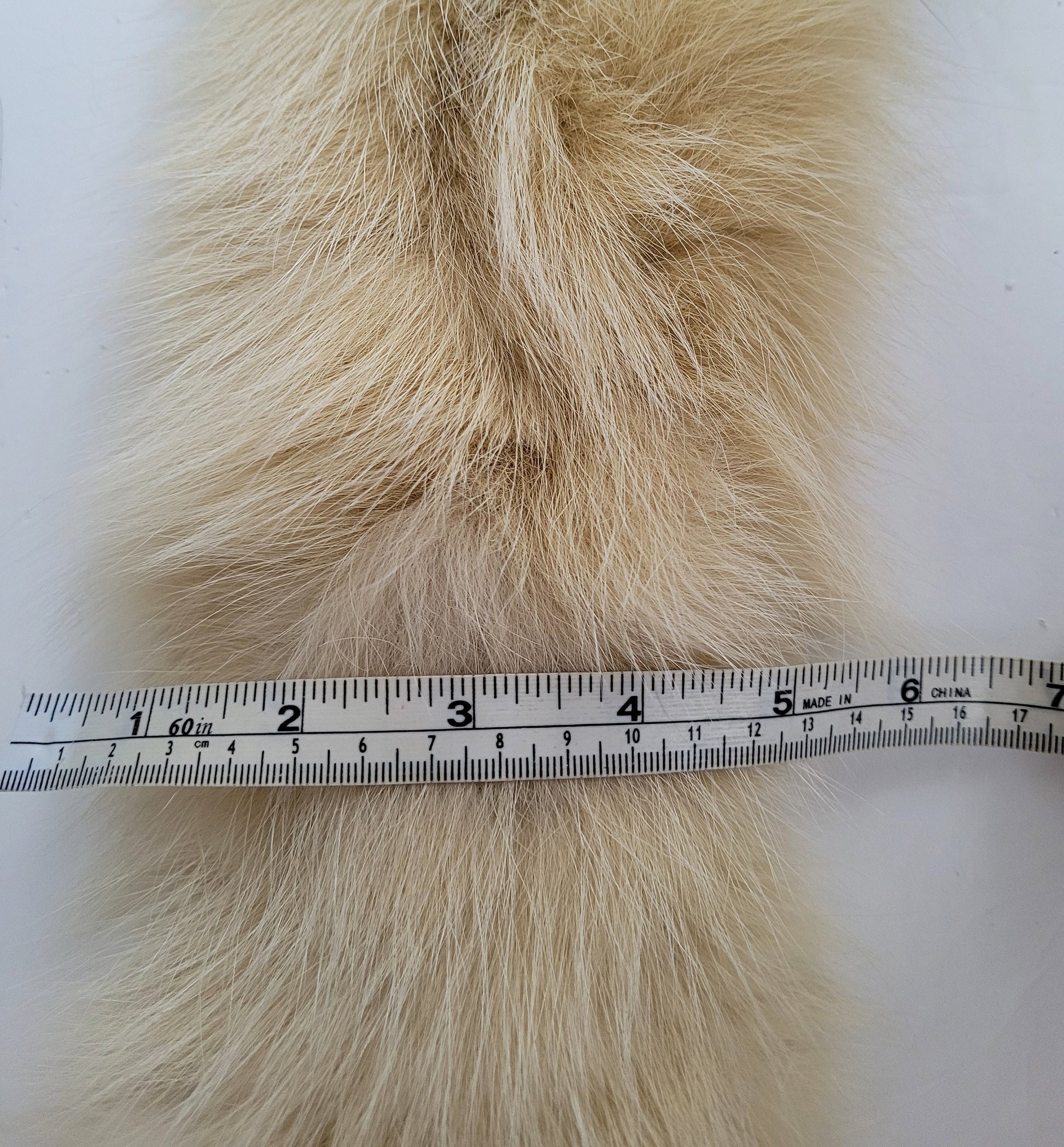 READY to SHIP From Pieces! XL Large Full Finnish Real Fox Fur Collar, Fox Fur Collar, Fur Trim for Hoodie, Fur Scarf, Fur Ruff, Beige Fox