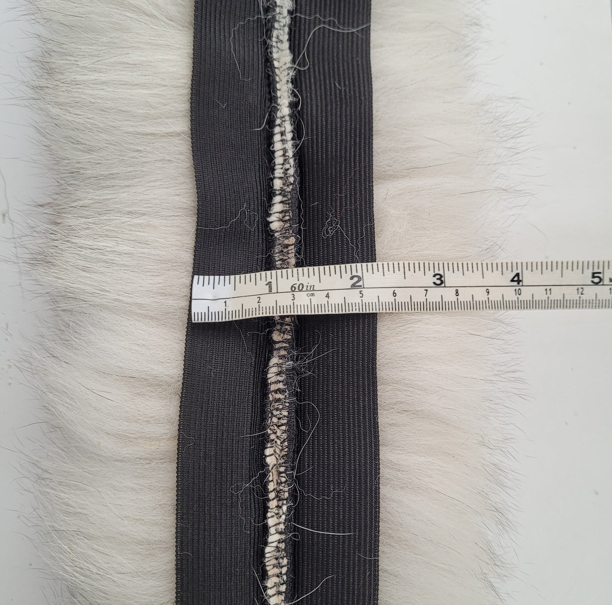 Ivory with Black Tips real fox fur hood trim made from fox tail fur – Double – view 10