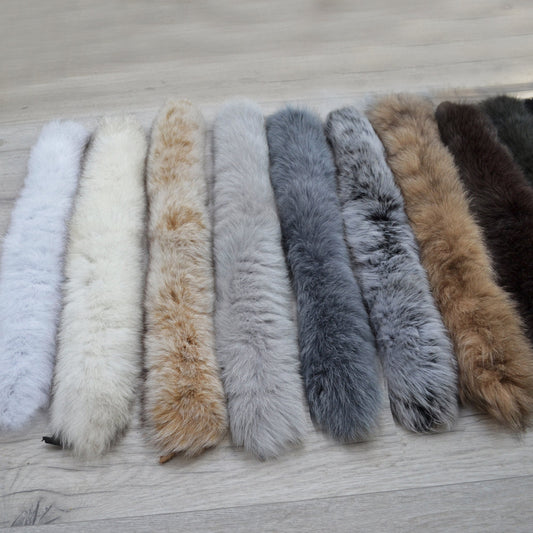 real fox fur hood trim made from fox tail fur – Double – view 1