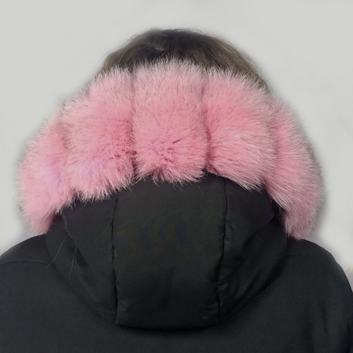 Raccoon Look real fox fur hood trim made from fox tail fur – Cubes – view 1