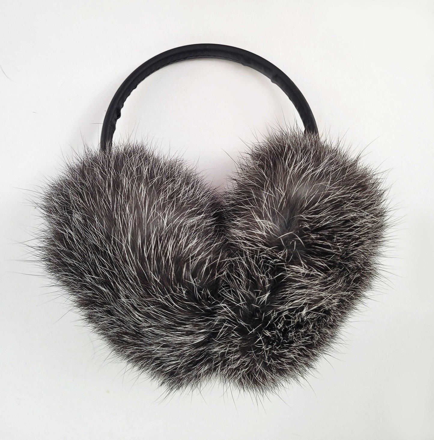 Gray Real Fur Earmuffs, Rabbit Fur Ear Warmer, Gray Earmuffs, Large Ear Muffs, Fluffy Ear Muffs, Earmuffs Women, Rabbit Fur Earmuff