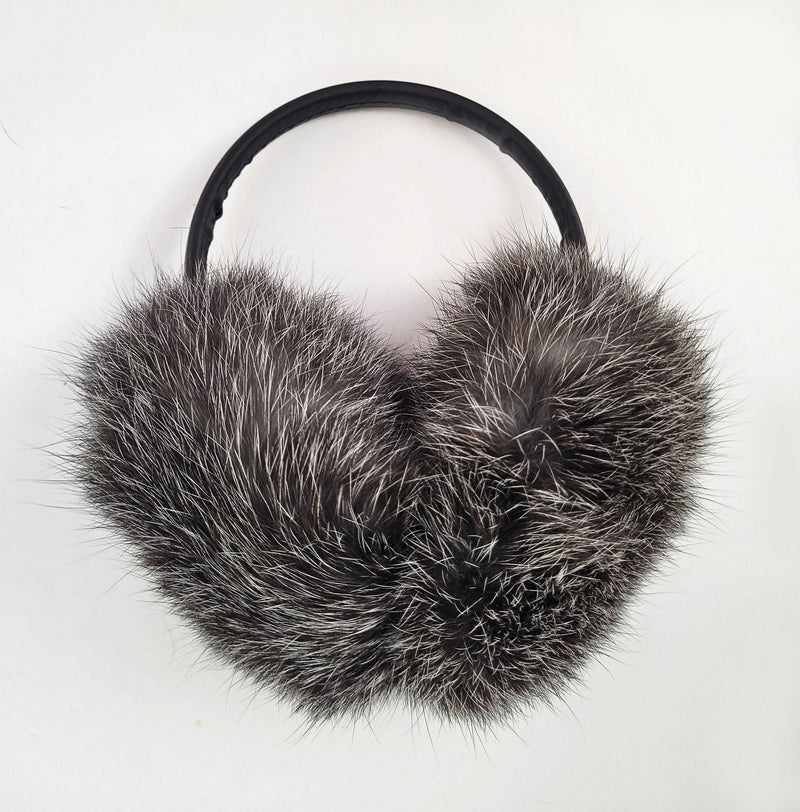 Gray Real Fur Earmuffs, Rabbit Fur Ear Warmer, Gray Earmuffs, Large Ear Muffs, Fluffy Ear Muffs, Earmuffs Women, Rabbit Fur Earmuff