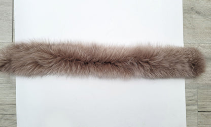 Cappuccino Beige Fur Collar Trim – genuine Arctic fox fur pieces – image 7