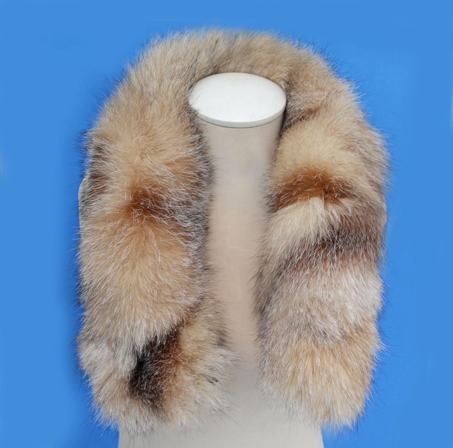 BY ORDER From Pieces! XL Large Full Finnish Real Fox Fur Collar, Fox Fur Collar, Fur Trim for Hoodie, Fur Scarf, Fur Ruff, Beige Fox