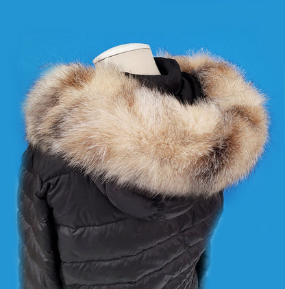 Brown-Beige Fox Fur Scarf – genuine Arctic fox fur pieces – image 3