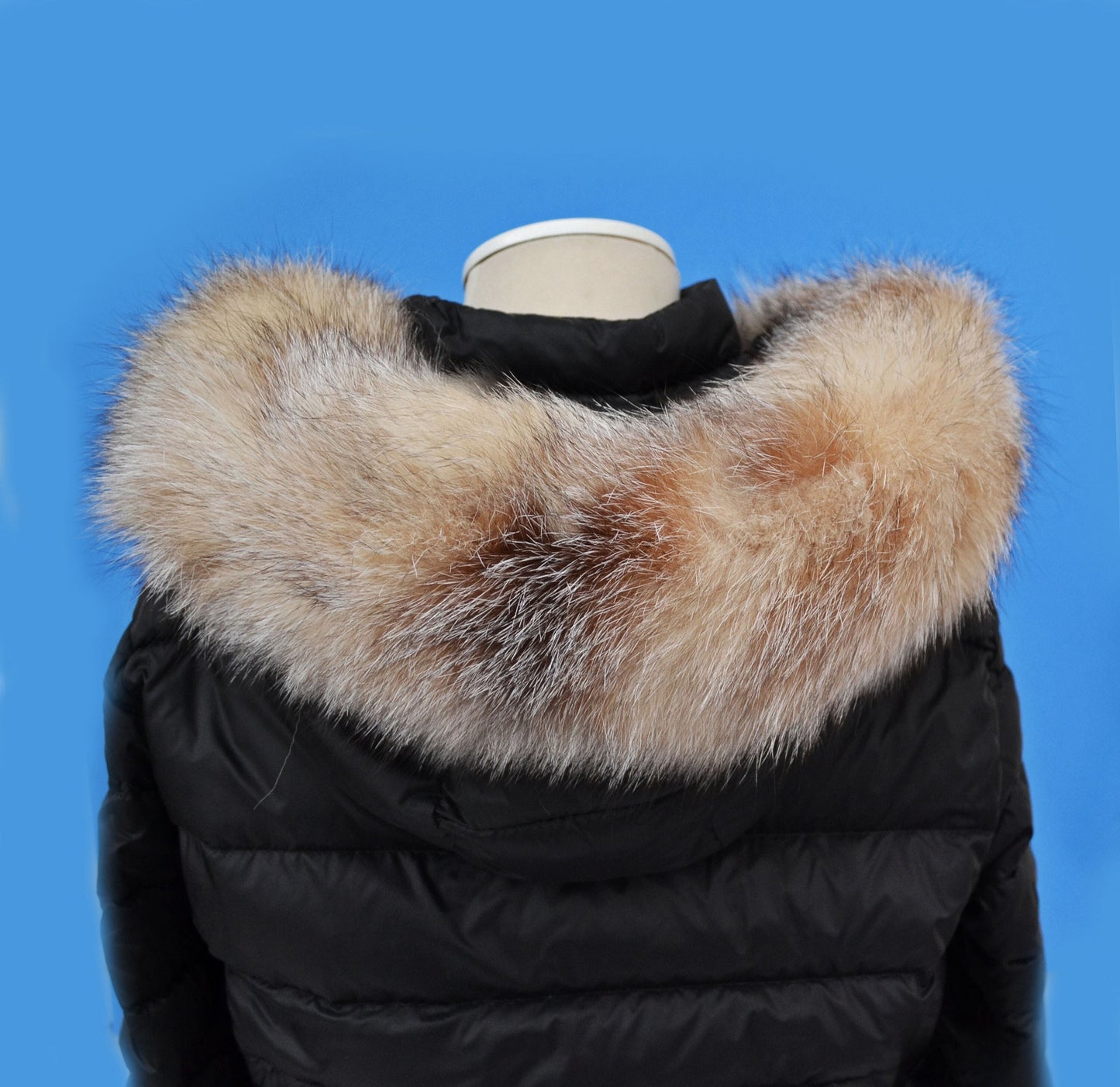BY ORDER From Pieces! XL Large Full Finnish Real Fox Fur Collar, Fox Fur Collar, Fur Trim for Hoodie, Fur Scarf, Fur Ruff, Beige Fox