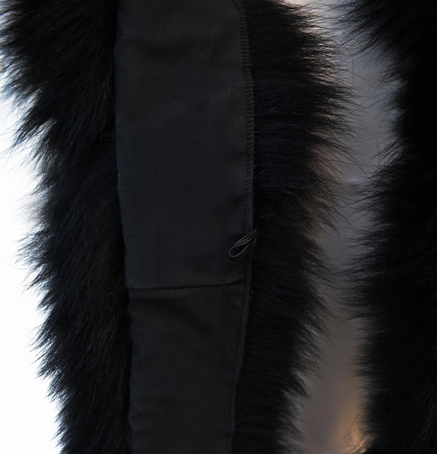 BY ORDER Extra Long 120 cm and more Real Black Fox Fur (TAIL) Collar, Fur Trim for Hood, Cardigan Fur Collar, Fur Scarf, Fur Ruff, Fur Hood