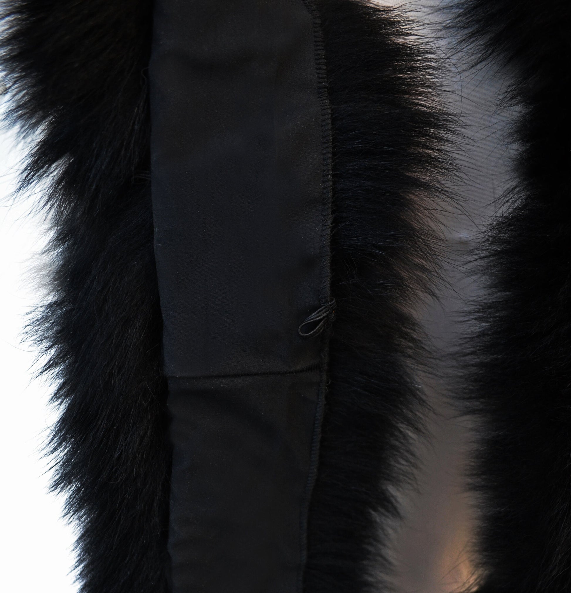 BY ORDER Extra Long 120 cm and more Real Black Fox Fur (TAIL) Collar, Fur Trim for Hood, Cardigan Fur Collar, Fur Scarf, Fur Ruff, Fur Hood