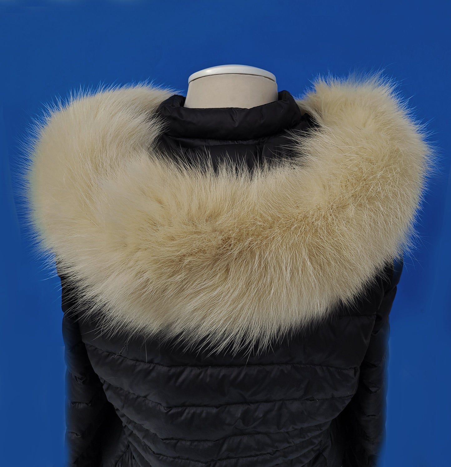 READY to SHIP From Pieces! XL Large Full Finnish Real Fox Fur Collar, Fox Fur Collar, Fur Trim for Hoodie,  Fur Scarf, Fur Ruff, Beige Fox