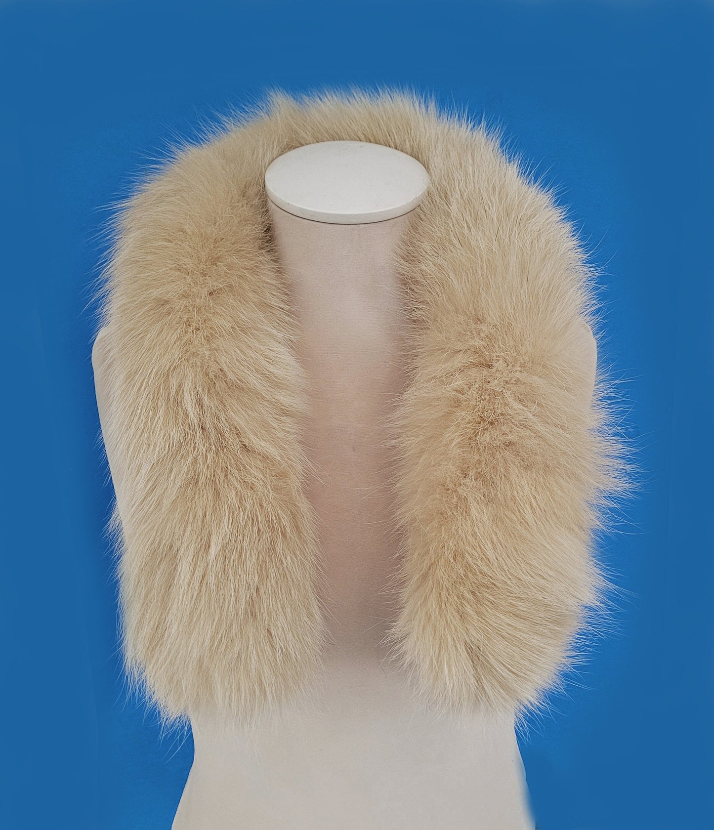 READY to SHIP From Pieces! XL Large Full Finnish Real Fox Fur Collar, Fox Fur Collar, Fur Trim for Hoodie,  Fur Scarf, Fur Ruff, Beige Fox