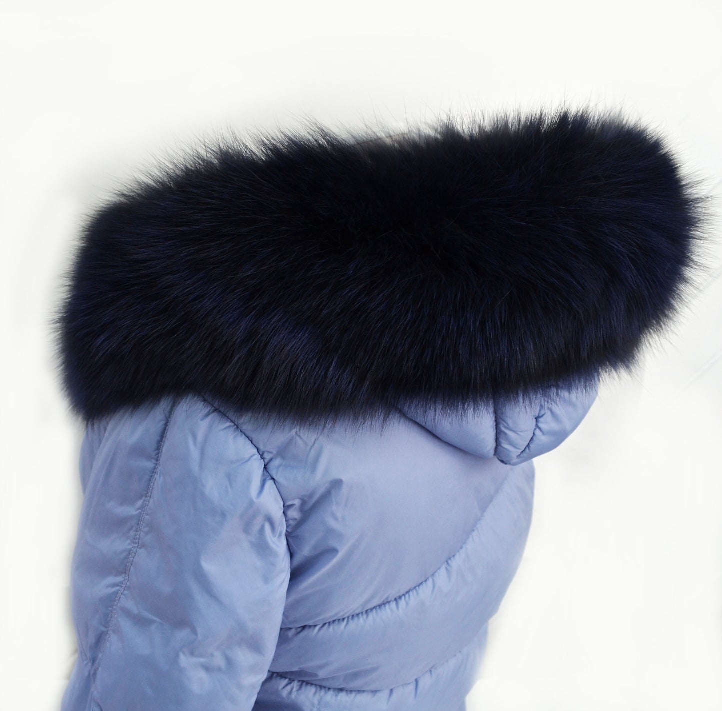 READY to SHIP From Pieces! XL Large Full Finnish Real Fox Fur Collar, Fox Fur Collar, Fur Trim for Hoodie,  Fur Scarf, Fur Ruff, Blue Fox