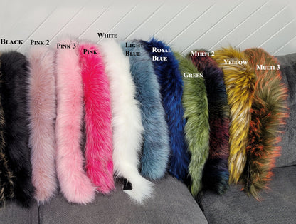 Faux Fur Hood Trim – Multiple Colors – 60–80 cm