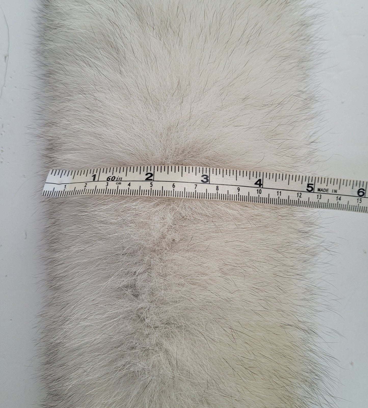 Ivory with Black Tips real fox fur hood trim made from fox tail fur – Double – view 9