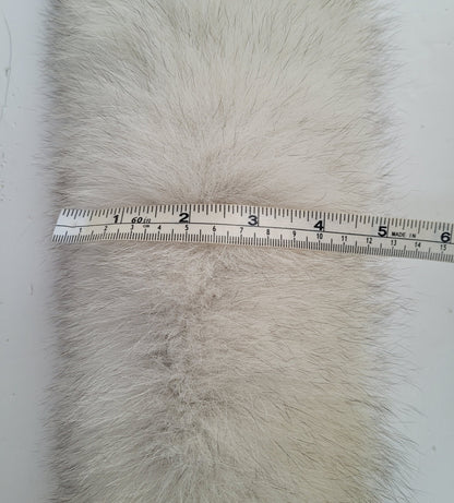 Ivory with Black Tips real fox fur hood trim made from fox tail fur – Double – view 9