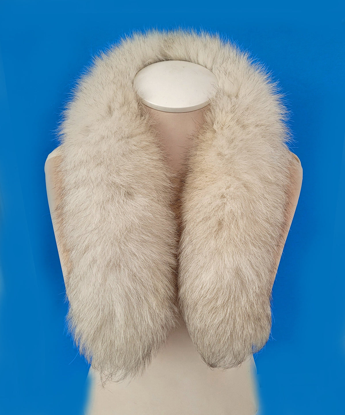 Ivory with Black Tips real fox fur hood trim made from fox tail fur – Double – view 7