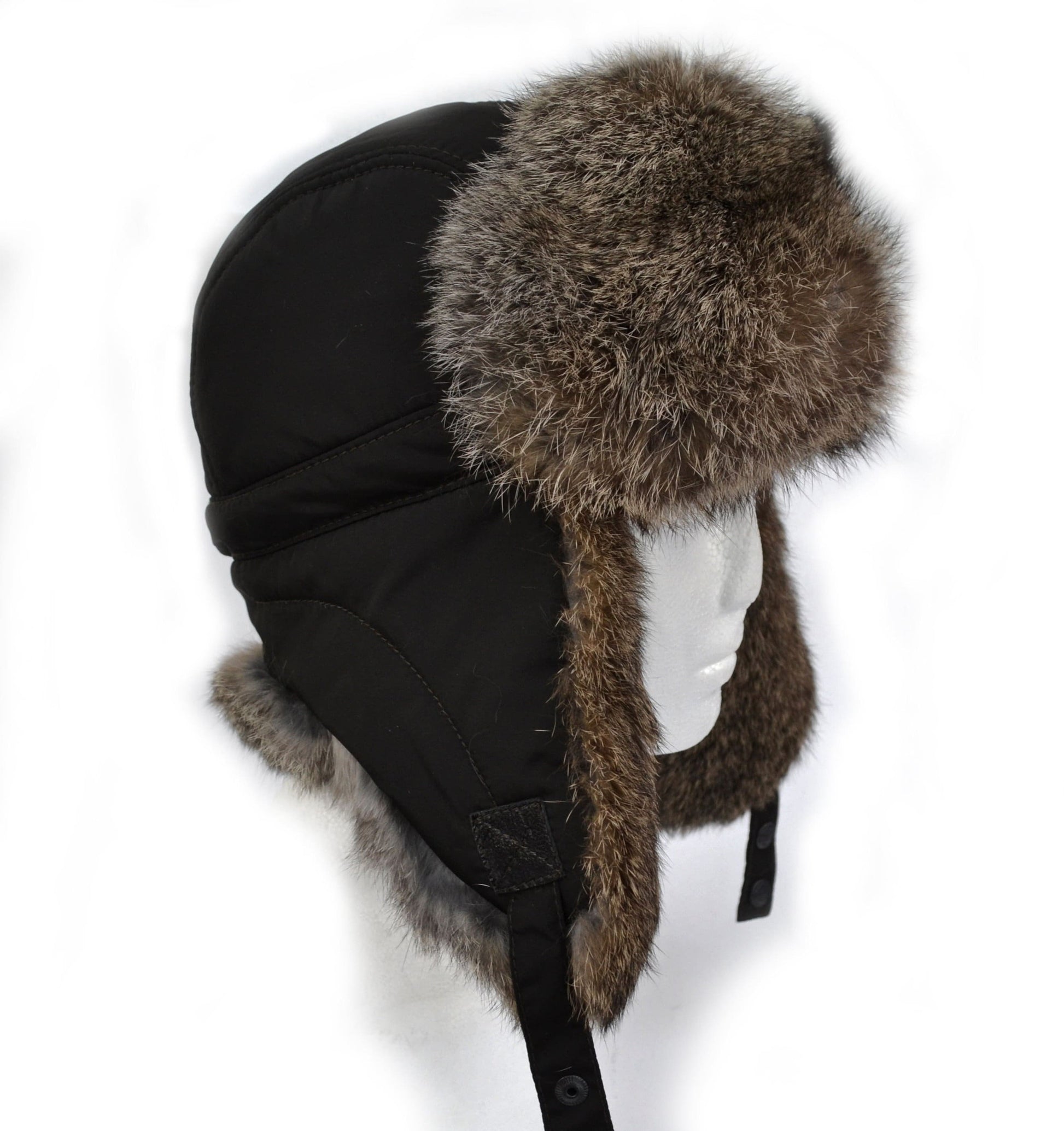 READY to SHIP Fur Ear Flap Hat, Men real fur hat, Trapper Hat, Aviator Hat, Ushanka, Russian Hat, Ski Hat, Rabbit Fur, Fur Hat Ear Flaps Men