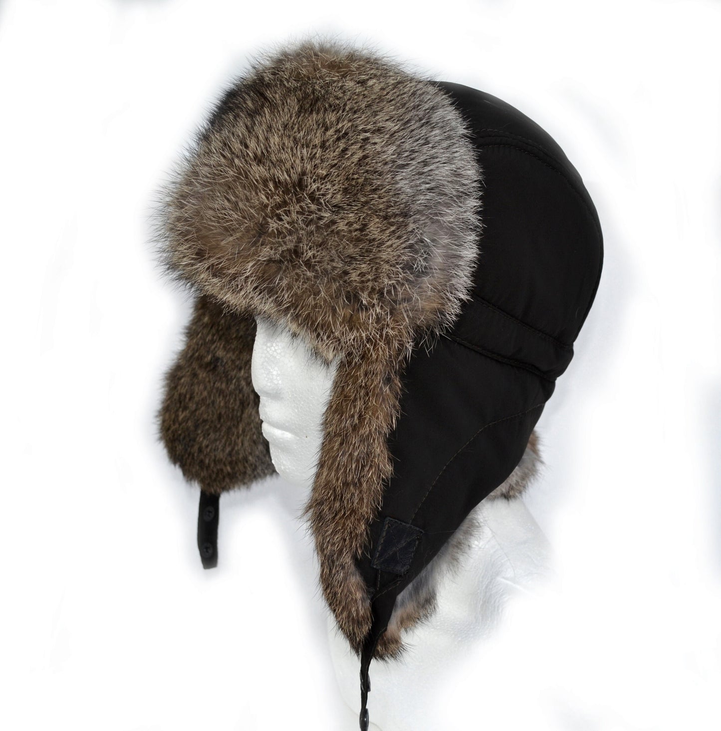 READY to SHIP Fur Ear Flap Hat, Men real fur hat, Trapper Hat, Aviator Hat, Ushanka, Russian Hat, Ski Hat, Rabbit Fur, Fur Hat Ear Flaps Men
