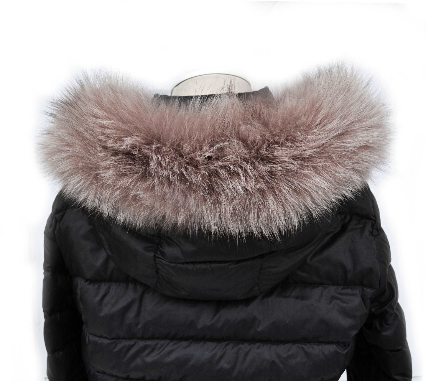 Large Brown (CAPPUCHINO) Fox Fur Trim, Collar for Hood (PIECES), 80 cm