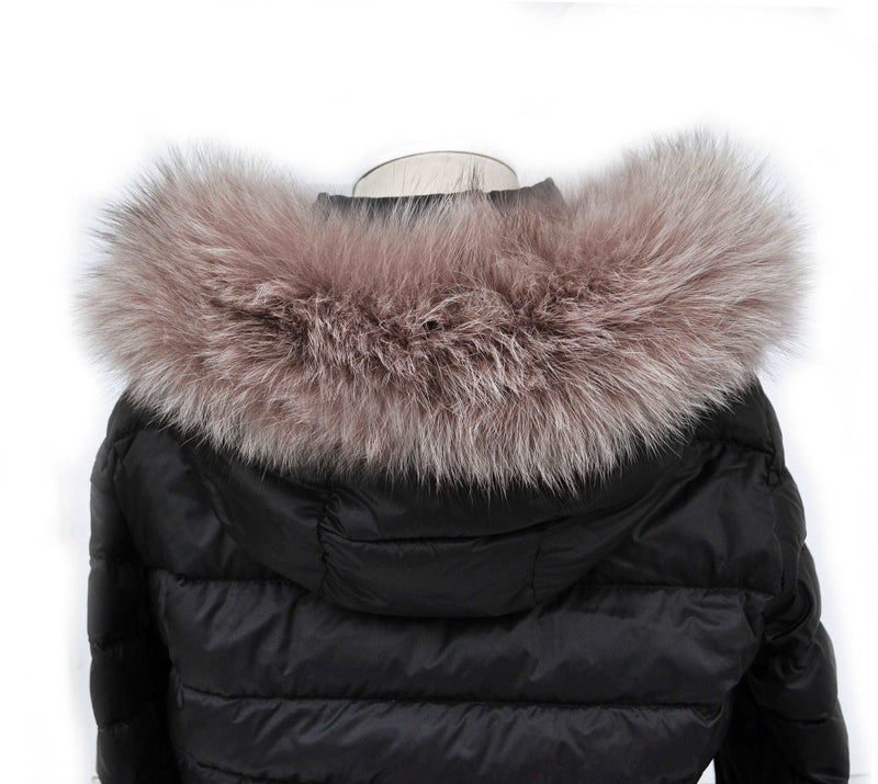 Large Brown (CAPPUCHINO) Fox Fur Trim, Collar for Hood (PIECES), 80 cm