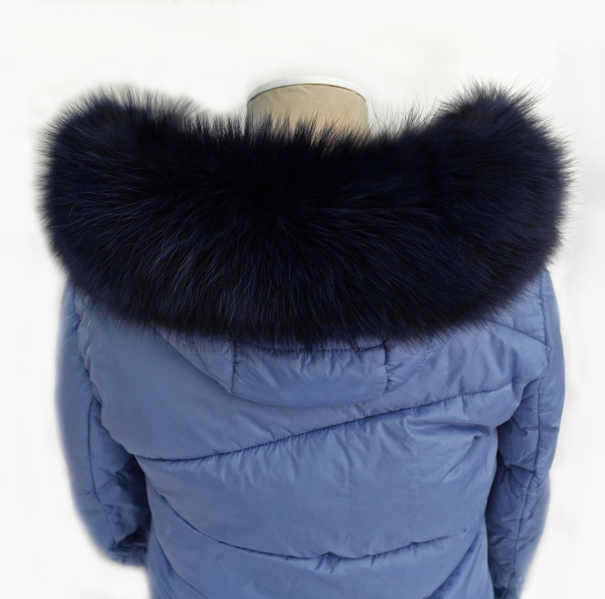 READY to SHIP From Pieces! XL Large Full Finnish Real Fox Fur Collar, Fox Fur Collar, Fur Trim for Hoodie, Fur Scarf, Fur Ruff, Blue Fox