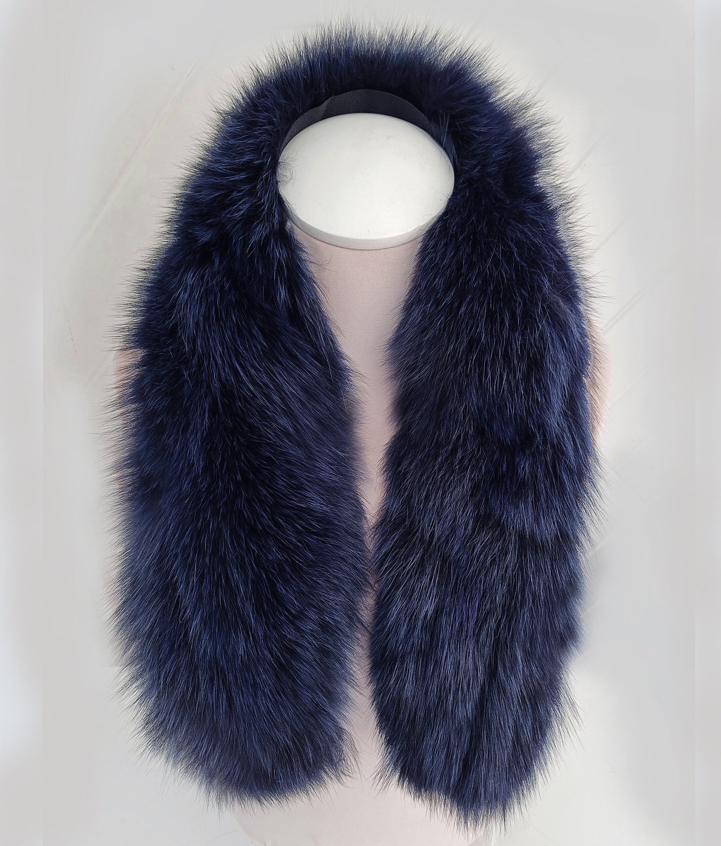READY to SHIP From Pieces! XL Large Full Finnish Real Fox Fur Collar, Fox Fur Collar, Fur Trim for Hoodie, Fur Scarf, Fur Ruff, Blue Fox