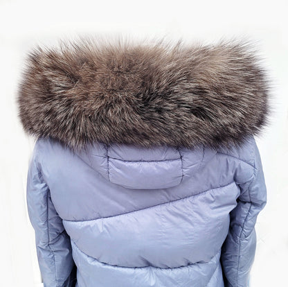 Brown Fox Fur Collar – genuine Arctic fox fur pieces – image 2