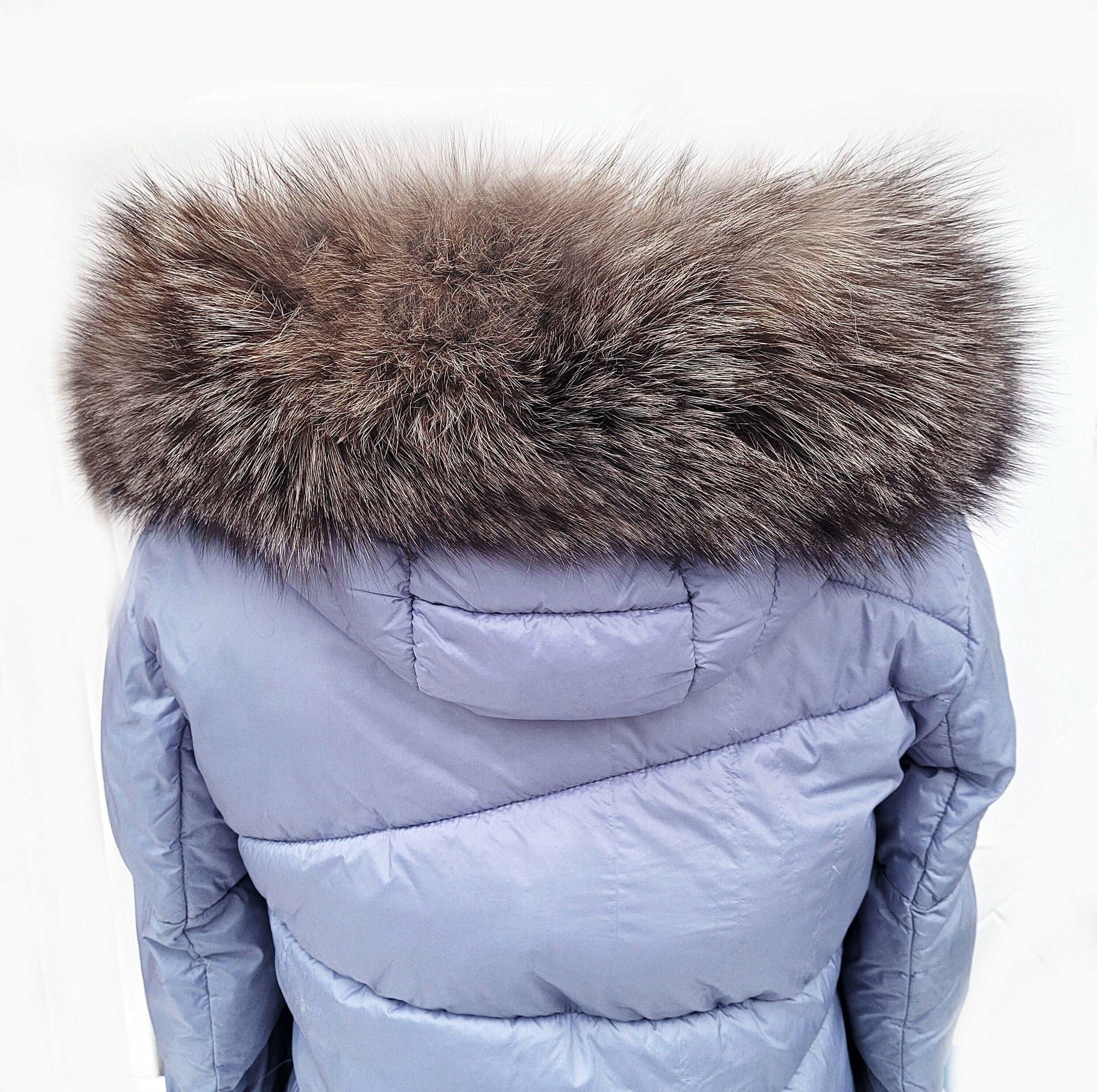 Large Brown Fox Fur Trim, Collar for Hood (PIECES), 80 cm