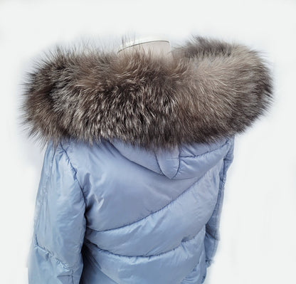Brown Fox Fur Collar – genuine Arctic fox fur pieces – image 4