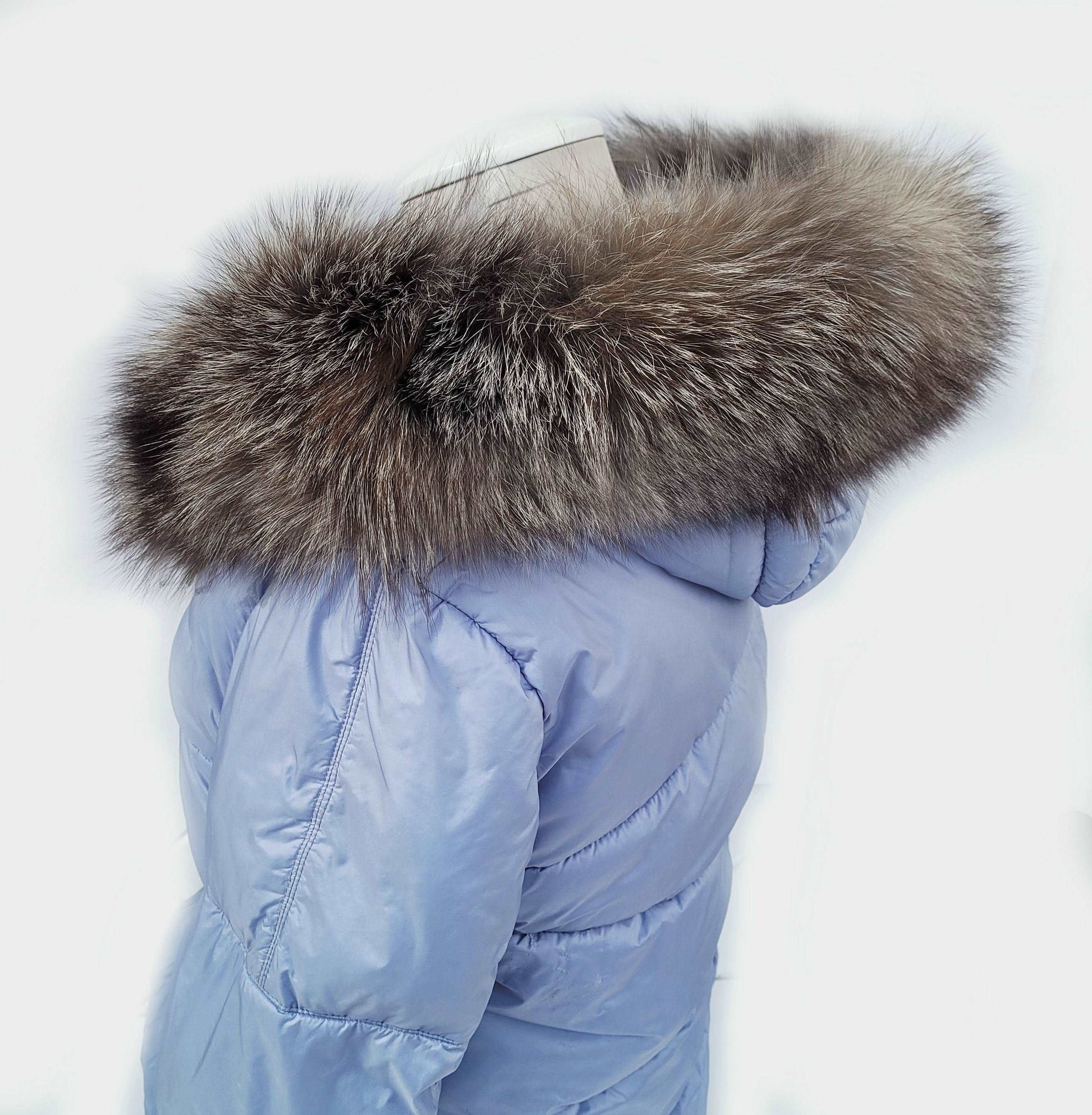 Large Brown Fox Fur Trim, Collar for Hood (PIECES), 80 cm