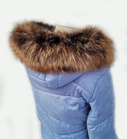 Reddish Replacement Fur Hood Trim – genuine Arctic fox fur pieces – image 3