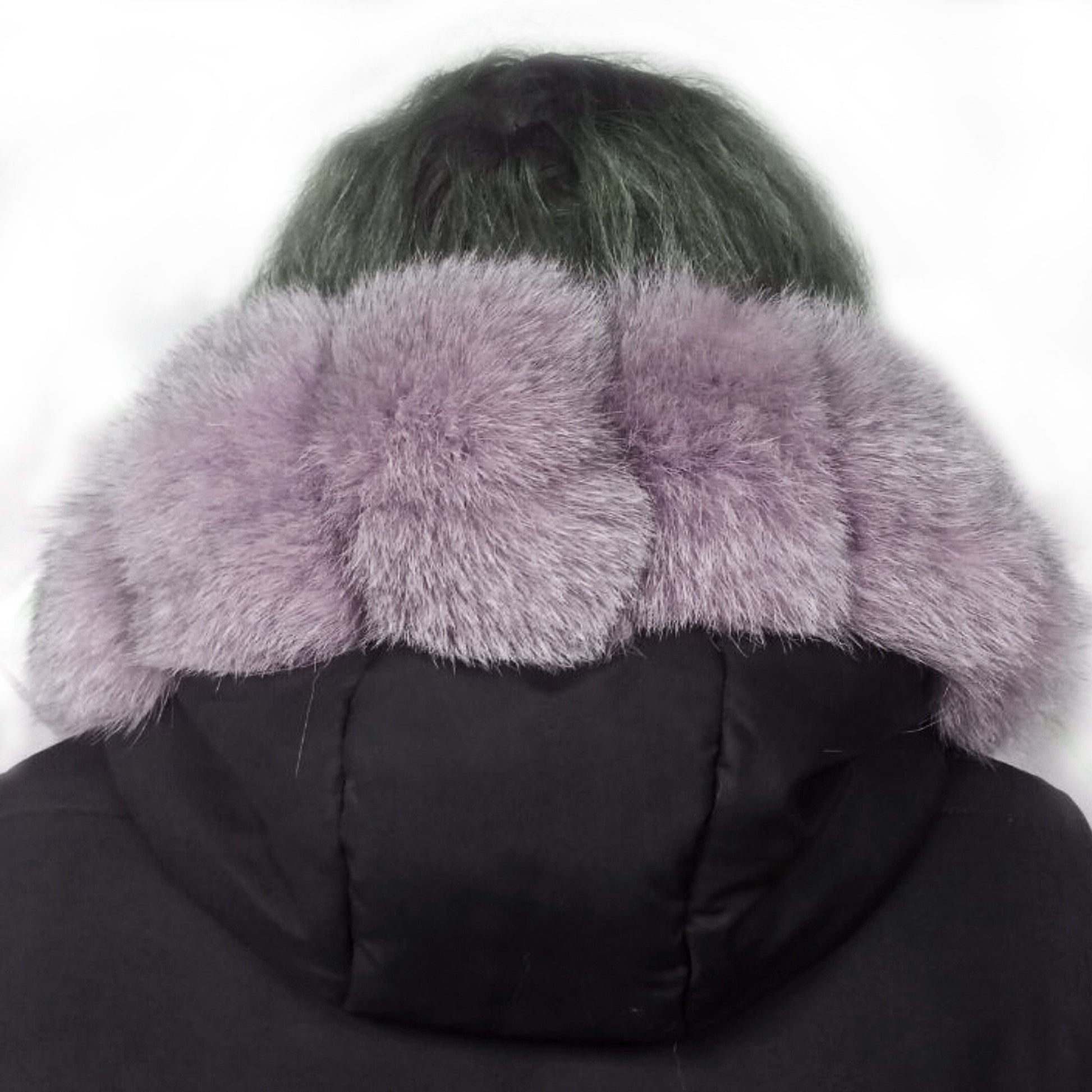 Raccoon Look real fox fur hood trim made from fox tail fur – Cubes – view 1
