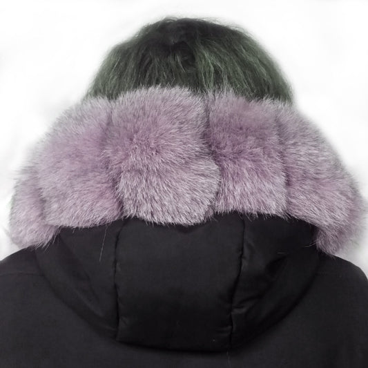 Raccoon Look Fox Fur Trim cubes – genuine fox tail fur – image 1