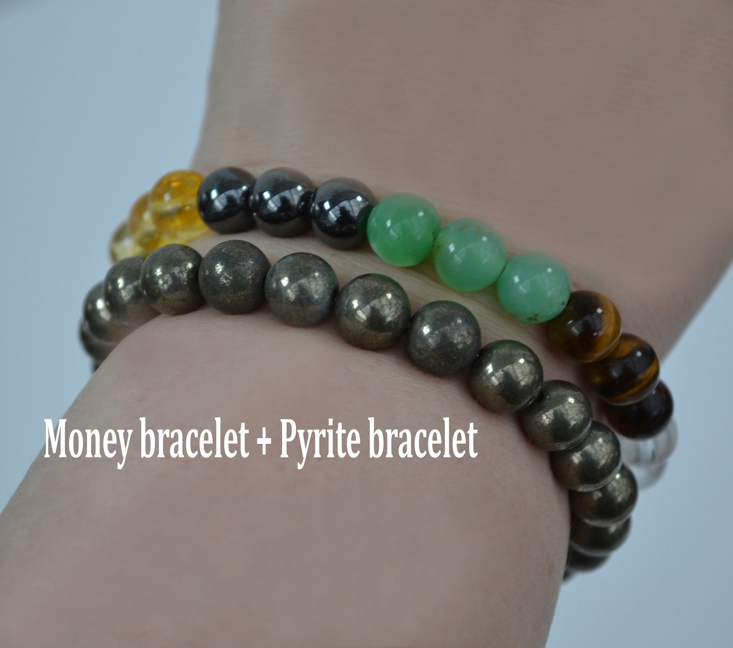 Money Wealth Bracelet, Prosperity Bracelet, Good Luck, Abundance Bracelet, Aventurine, Citrine, 8MM Beaded Bracelet, Gift for her