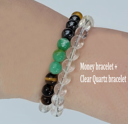 Money Wealth Bracelet, Prosperity Bracelet, Good Luck, Abundance Bracelet, Aventurine, Citrine, 8MM Beaded Bracelet, Gift for her