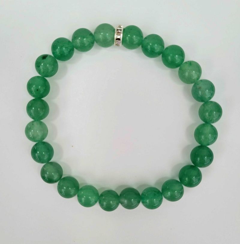 100% Genuine Gemstone Bracelet Green, Aventurine Beaded Bracelet, Crystal Gemstone Bracelet, Stretch Bracelet, Mineral Stones, Good Luck