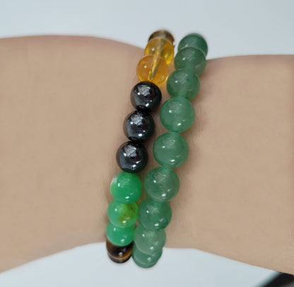 Aventurine Bracelet: Genuine Green Gemstone Stretch Bracelet