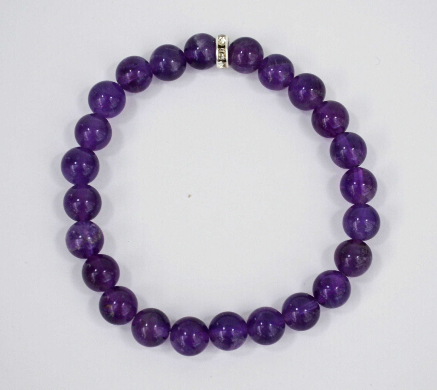 100% Natural Amethyst Bracelet, Purple Stone Bracelet, 8mm Gemstone Bracelet, Amethyst Stone Bracelet, Beaded Bracelet, Healing Bracelet