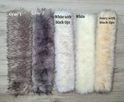 XL Faux Raccoon Fur Hood Trim – Extra Wide – 60–80 cm – product photo 3