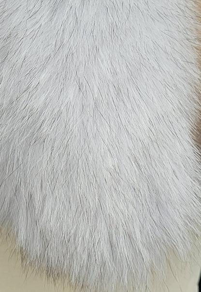 White With Black Tips Detachable Fur Trim – genuine Arctic fox pelt – image 6