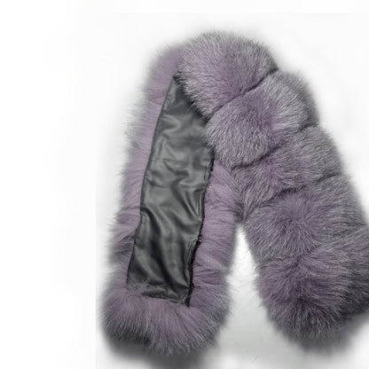 Raccoon Look real fox fur hood trim made from fox tail fur – Cubes – view 4