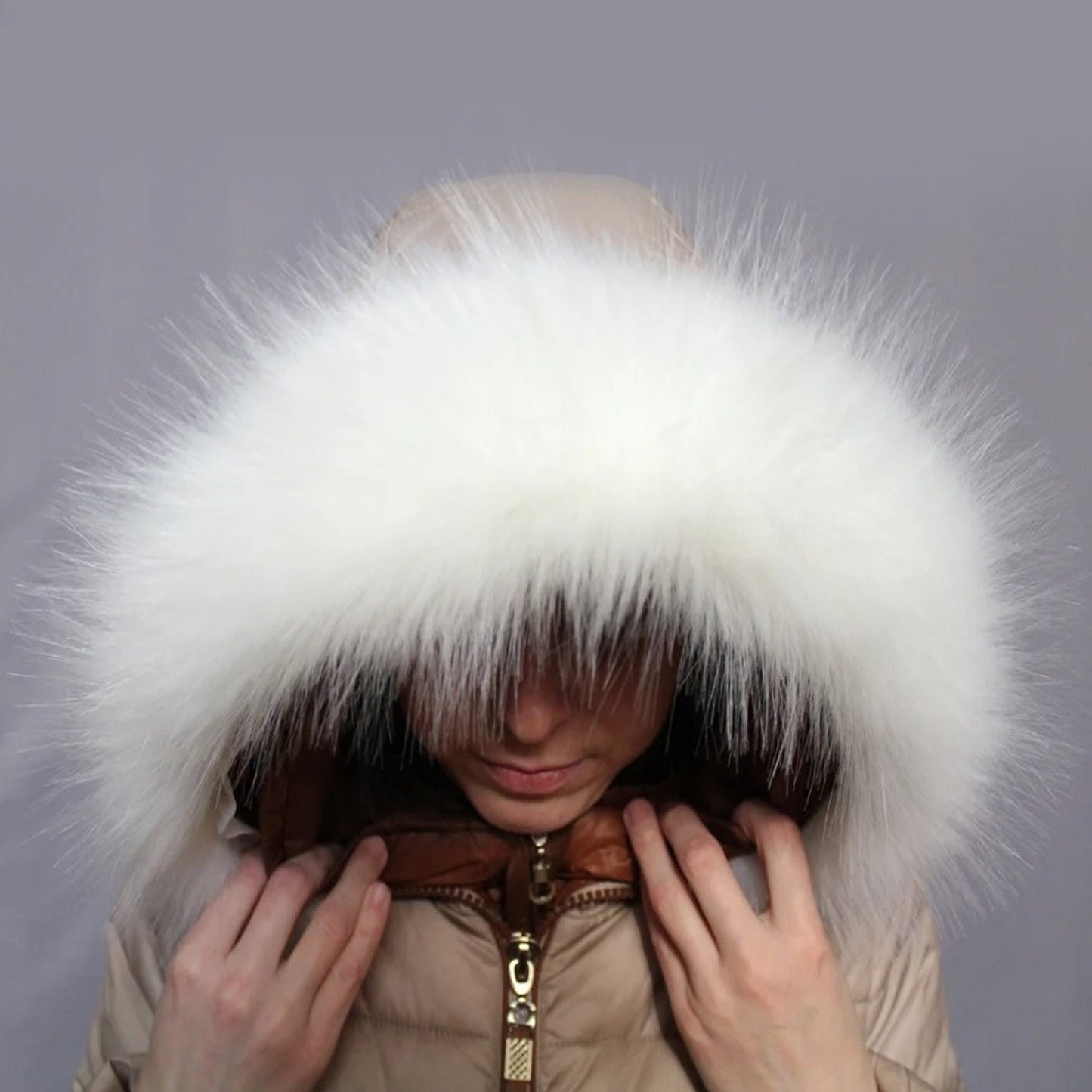 BY ORDER Faux Fur Vegan Trim Hood 70 cm, Faux Fur Collar Trim, Fake Fur, Fur Fabric, Fur Ruff, Faux Fur Hood, Hood Fur Jacket, White