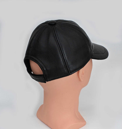 BY ORDER Real Leather Baseball Cap, Leather Hat, Baseball Hat, Adjustable Baseball Cap Men Baseball Hat, Genuine Leather, Waterproof, brim