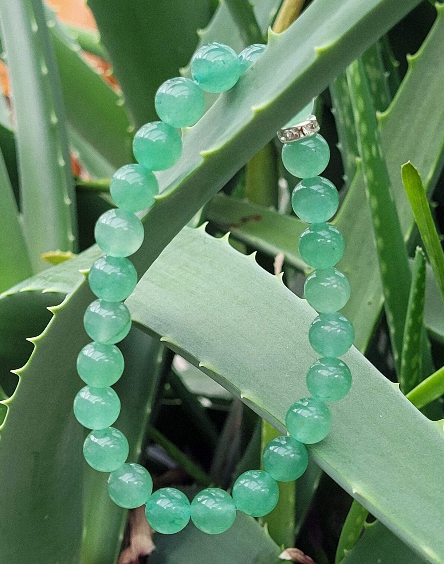 Aventurine Bracelet: Genuine Green Gemstone Stretch Bracelet