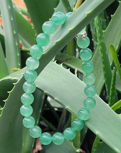 Aventurine Bracelet: Genuine Green Gemstone Stretch Bracelet
