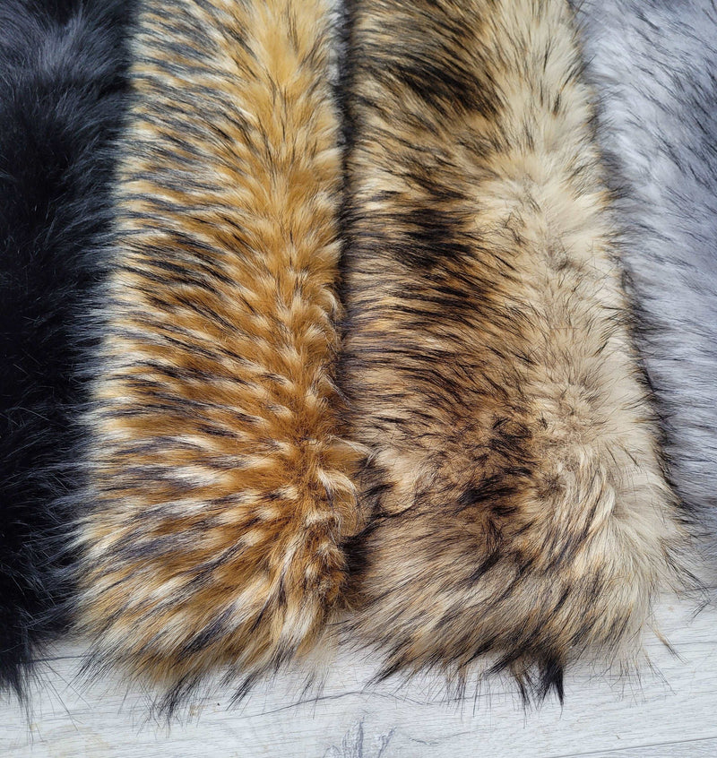 Extra Large Faux Fur Vegan Trim Hood 70 cm, Large Faux Fur Collar Trim, Faux Raccoon Fur, Fur Ruff, Faux Fur Hood, Hood Fur Jacket, Fur