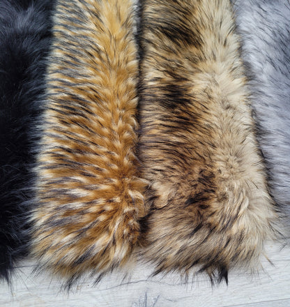 XL Faux Raccoon Fur Hood Trim – Extra Wide – 60–80 cm – product photo 6