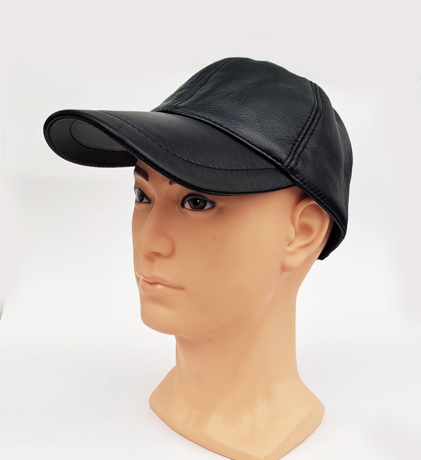 BY ORDER Real Leather Baseball Cap, Leather Hat, Baseball Hat, Adjustable Baseball Cap Men Baseball Hat, Genuine Leather, Waterproof, brim