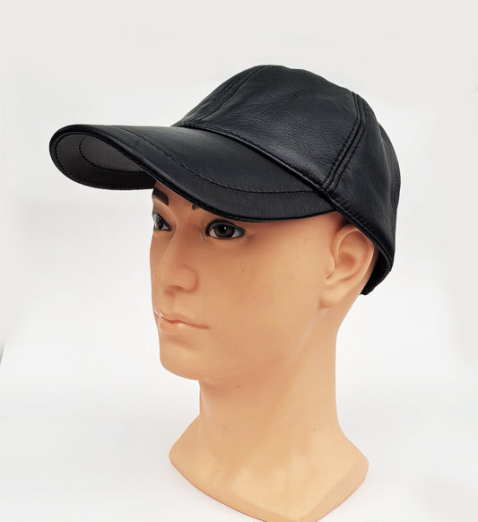 BY ORDER Real Leather Baseball Cap, Leather Hat, Baseball Hat, Adjustable Baseball Cap Men Baseball Hat, Genuine Leather, Waterproof, brim