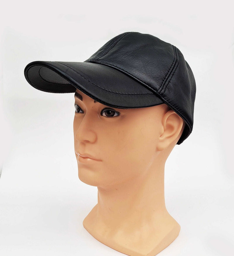 BY ORDER Real Leather Baseball Cap, Leather Hat, Baseball Hat, Adjustable Baseball Cap Men Baseball Hat, Genuine Leather, Waterproof,  brim